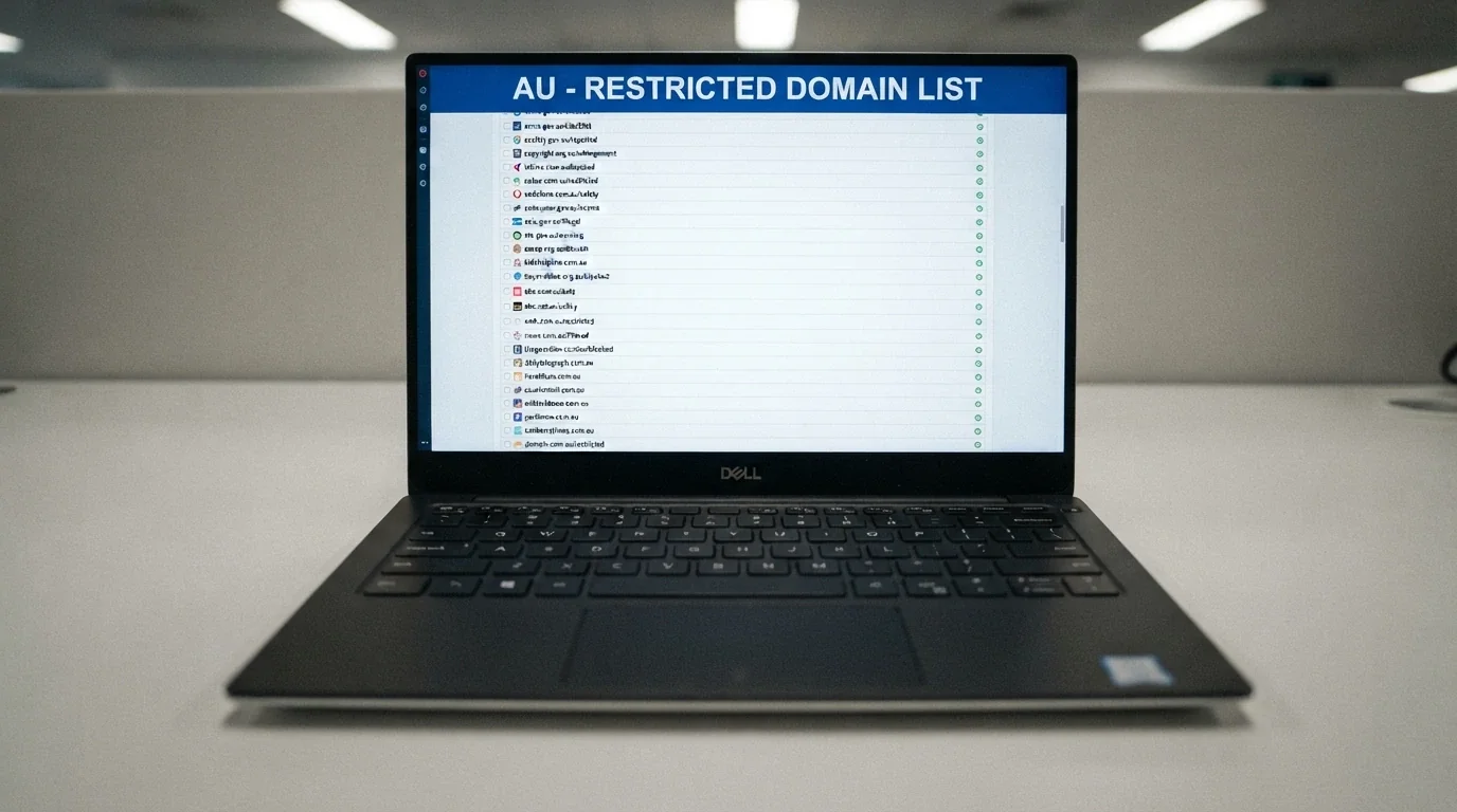 The ACMA logo on a government webpage beside a list of blocked gambling websites, with the Interactive Gambling Act 2001 citation visible