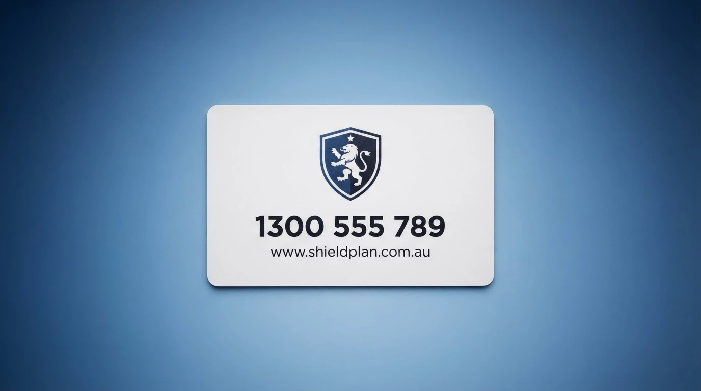 A clean card layout displaying the BetStop logo, the National Gambling Helpline number 1800 858 858 in large text, and the Gambling Help Online URL, on a calm blue background