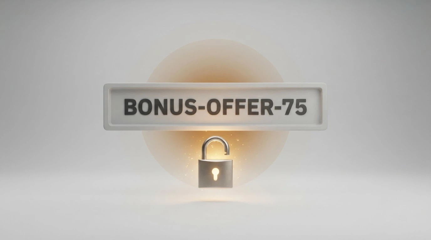 An illustrated diagram showing how an alphanumeric bonus code is entered and unlocks a casino promotional offer
