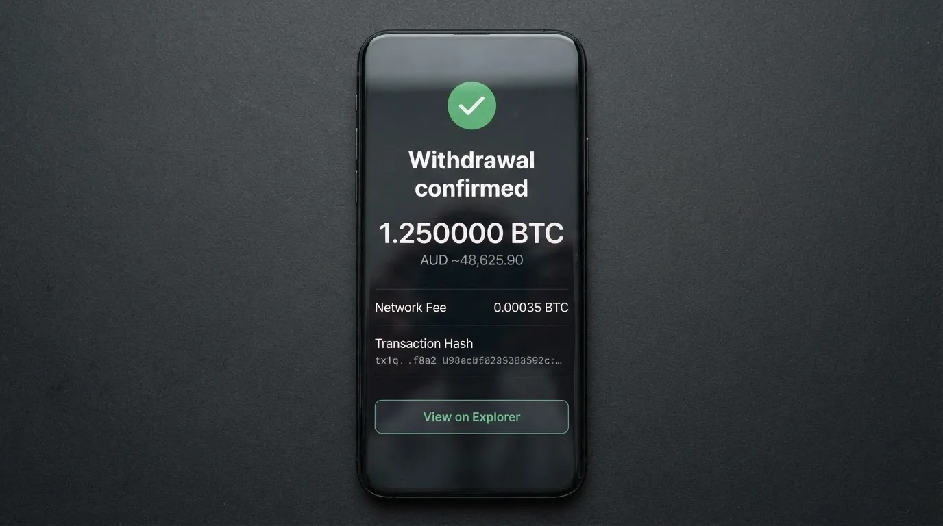 Cryptocurrency wallet interface on a smartphone displaying a USDT TRC-20 transaction confirmation from a casino withdrawal, with the network fee visible