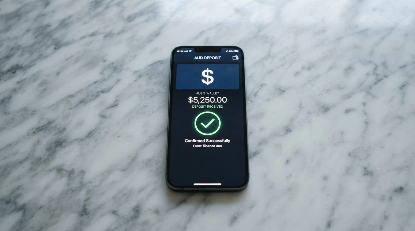 A smartphone displaying a crypto wallet send-confirmation screen next to a casino deposit-success notification