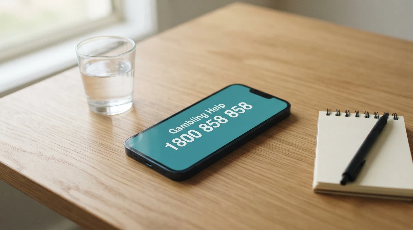 BetStop logo and Gambling Help Online branding with the National Gambling Helpline number