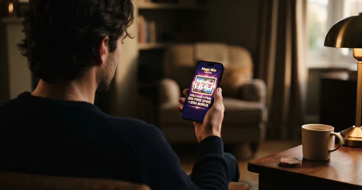 Australian player browsing no-deposit bonus casino offers on a smartphone