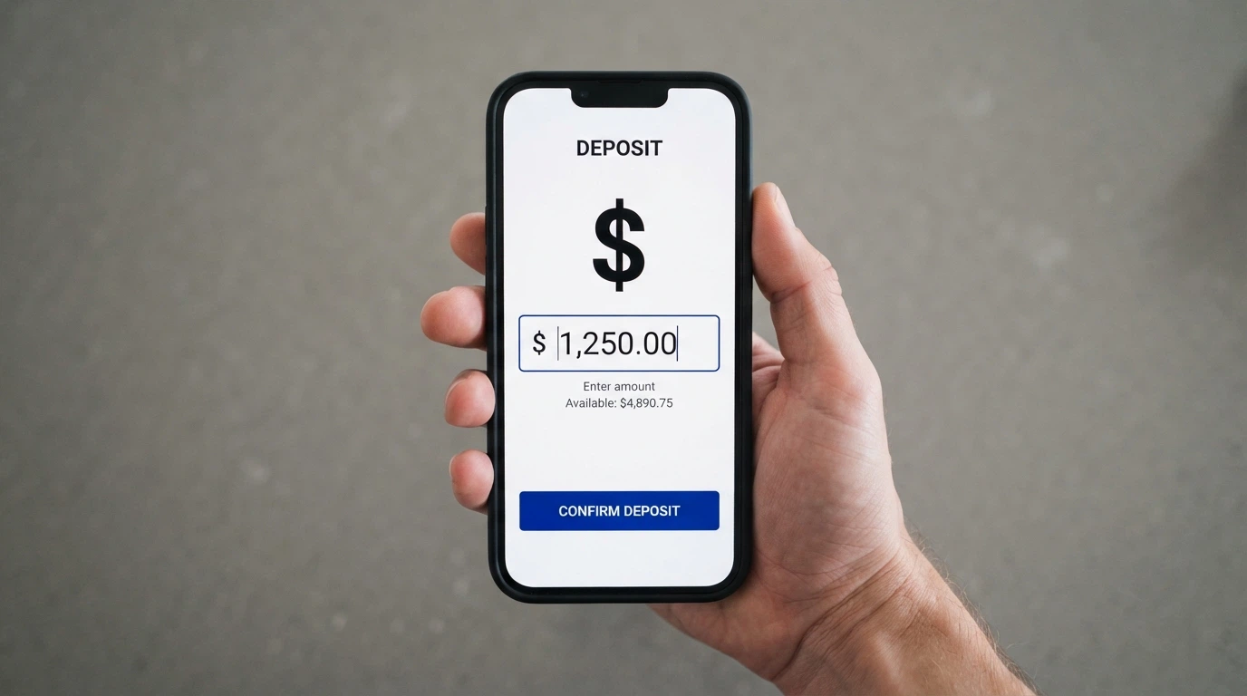 A phone screen showing a casino cashier with PayID selected as the deposit method, displaying the PayID field and an Osko logo