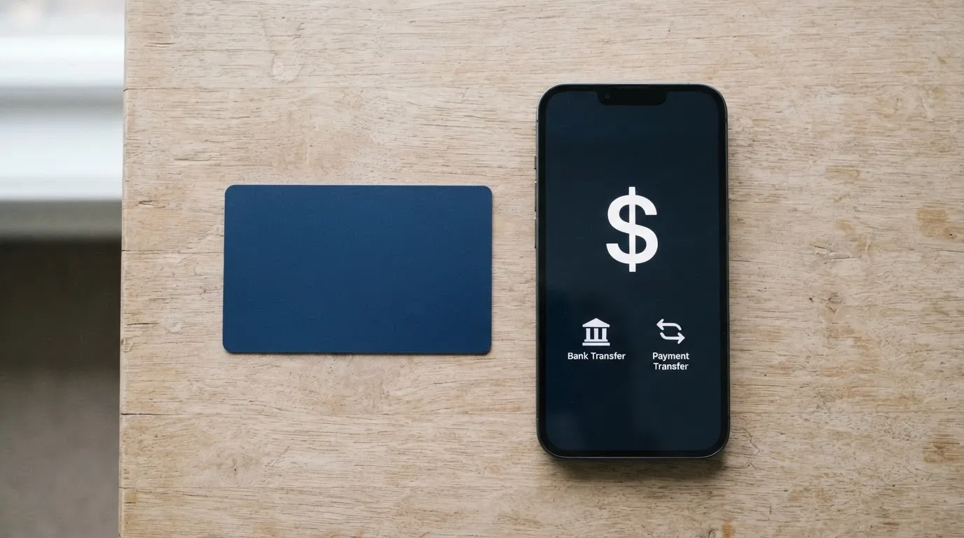 Australian bank card and a smartphone showing PayID and BPAY logos alongside a casino deposit screen